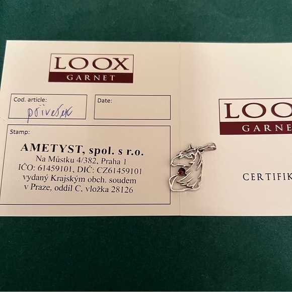 Sterling Silver Horse Pendant Necklace | 925 Italy Chain with Garnet Gemstone - Picture 9 of 16